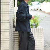 70's LEE custom short length tracker jacket navy