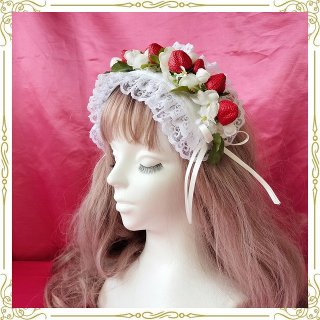 Decoration Strawberryヘッドドレス クロ Decoration Strawberryヘッド Decoration Strawberryヘッドドレス クロ Decoration Strawberryヘッド