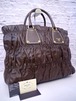 ◆PRADA プラダ BN1232 GAUFRE ギャザーデザイン サフィアーノxナッパレザー ショッピング トート バッグ 茶◆ 使い勝手の良い大容量モデル