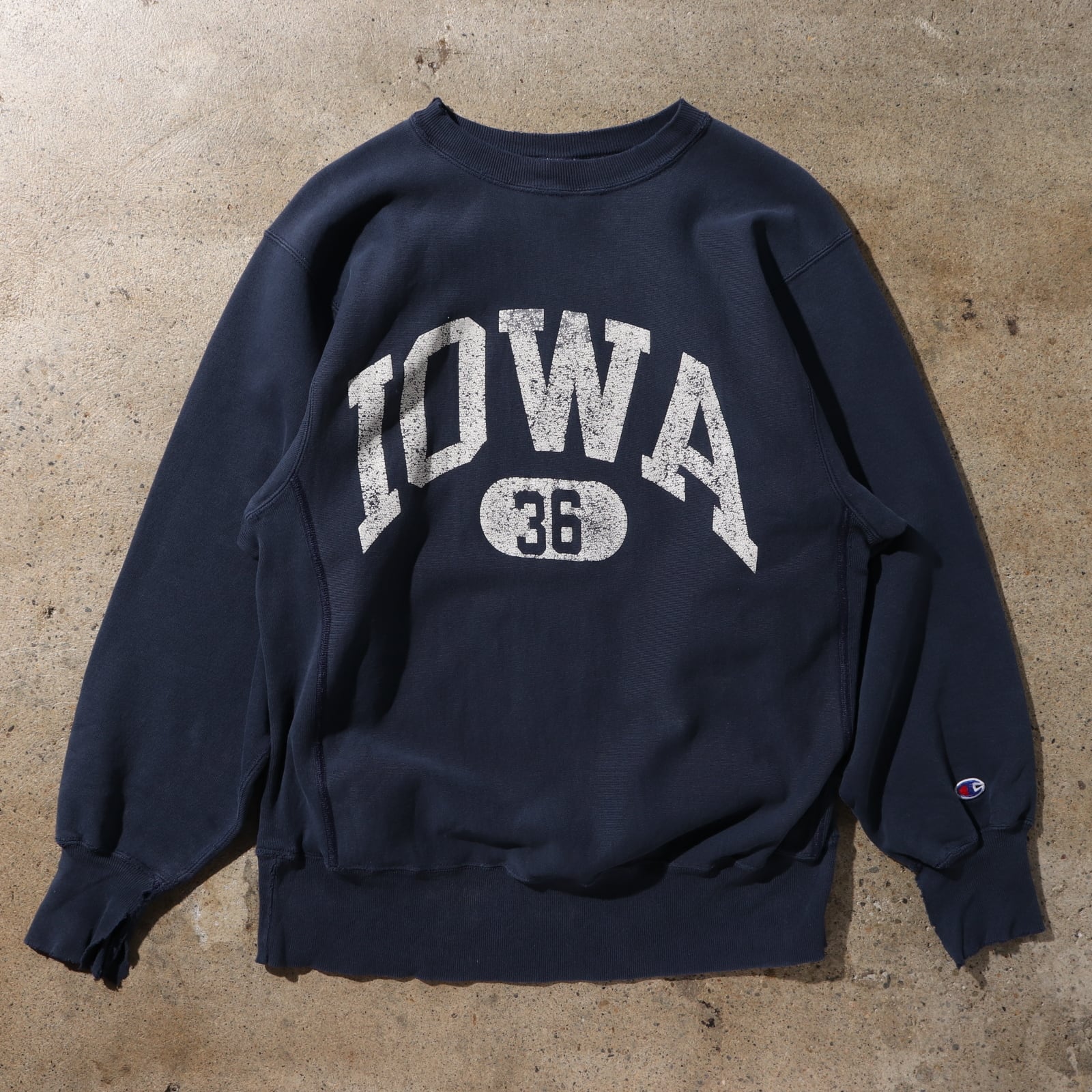 良好 黒 IOWA 90s L USA チャンピオン リバースウィーブ アイオワ