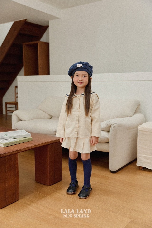 【即納】slub denim pleated skirt /lalaland