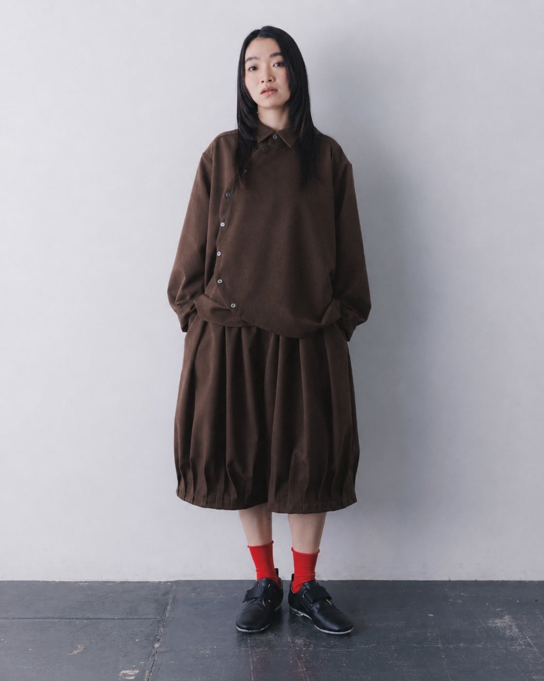 nunuforme 26AW 】 サークルシャツ / 06-nf26-545-029A / Brown