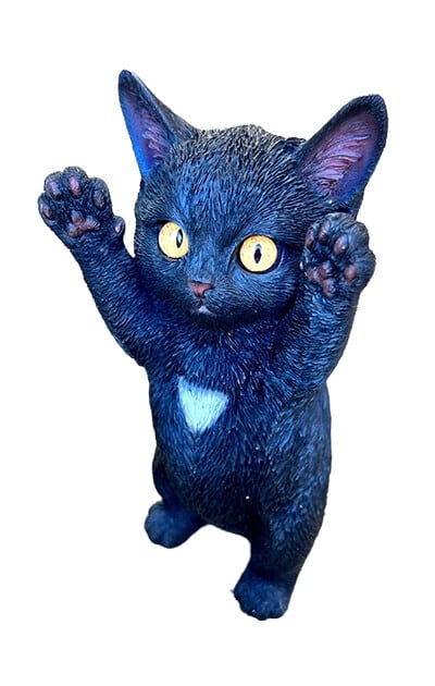 子ねこ (ばんざいガラス目) 【猫】オブジェ エクステリア 置物 ネコ