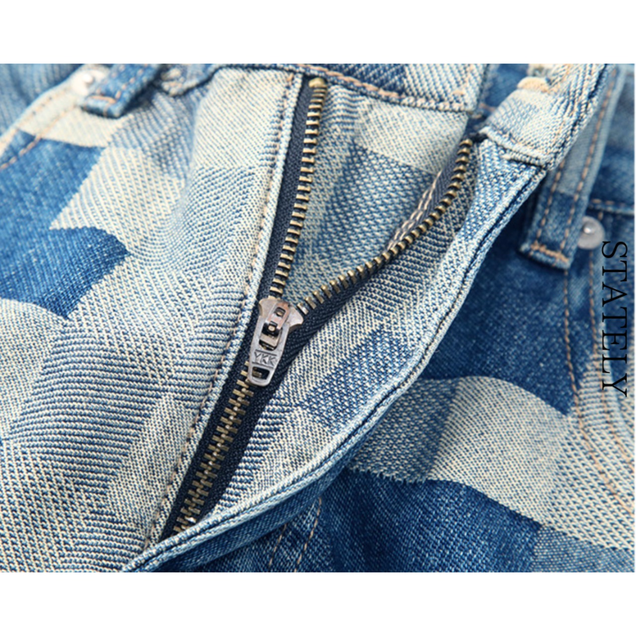 Check Patchwork Denim Pants_B63・画像8