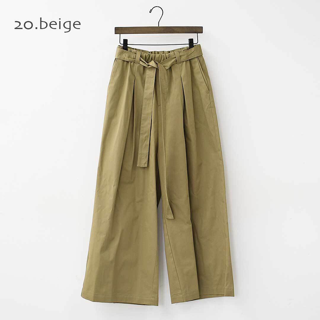 mizuiro ind [ミズイロ インド] wide chino PT with belt [2-260097