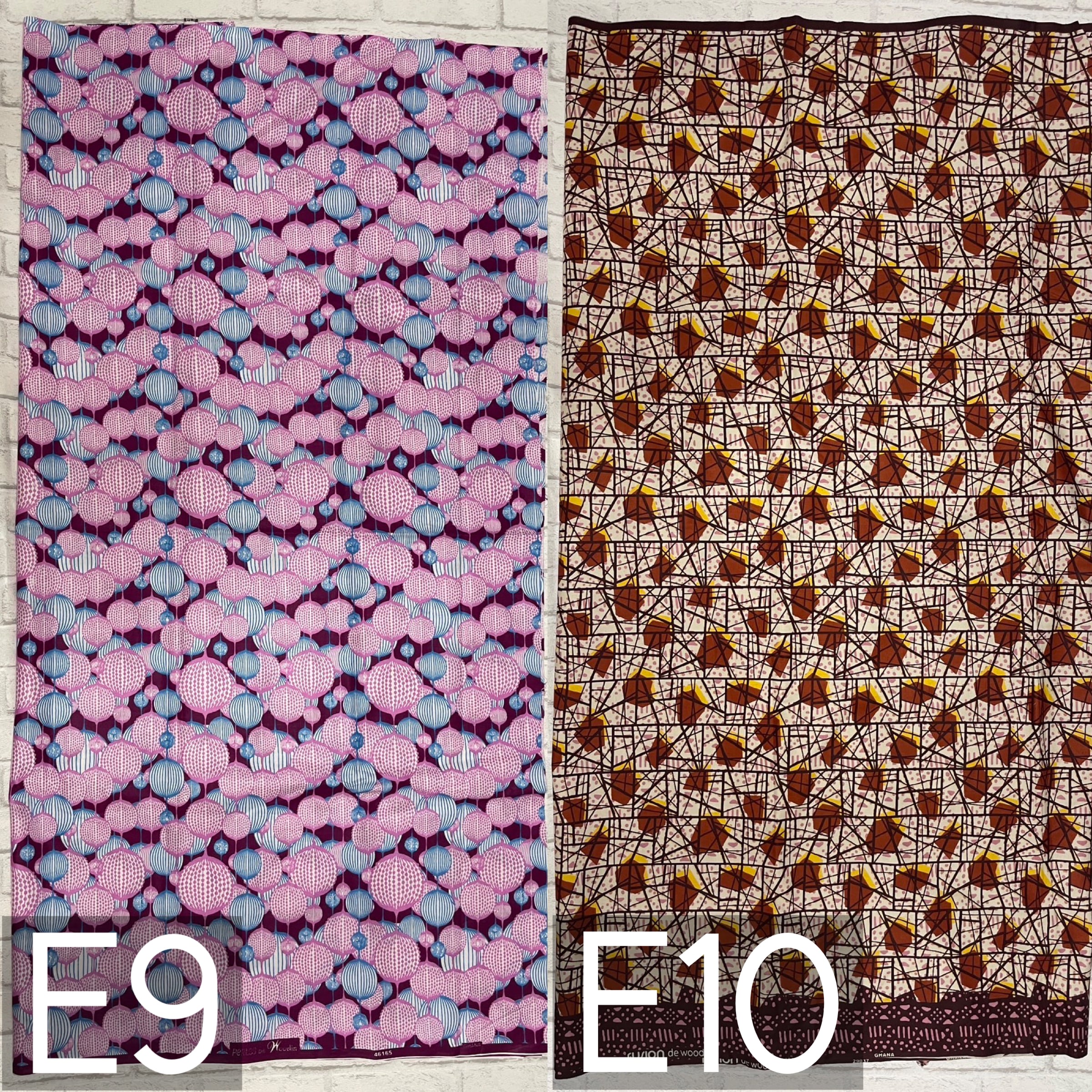アフリカンファブリック 1ヤード（約90cm）単位販売 E-1 〜 E10
