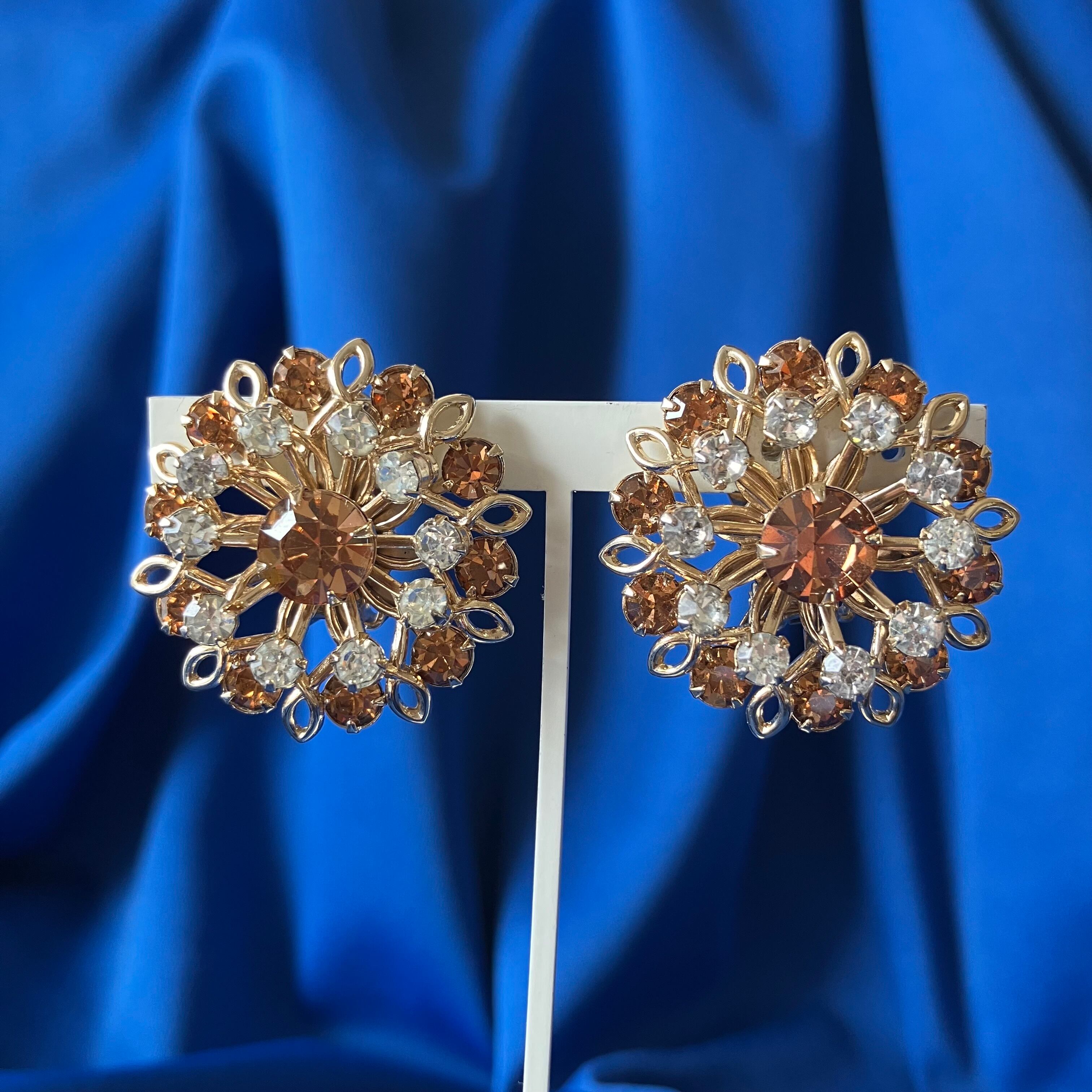 gold & faux tortoise circle dangle earring[e-2212] ヴィンテージ
