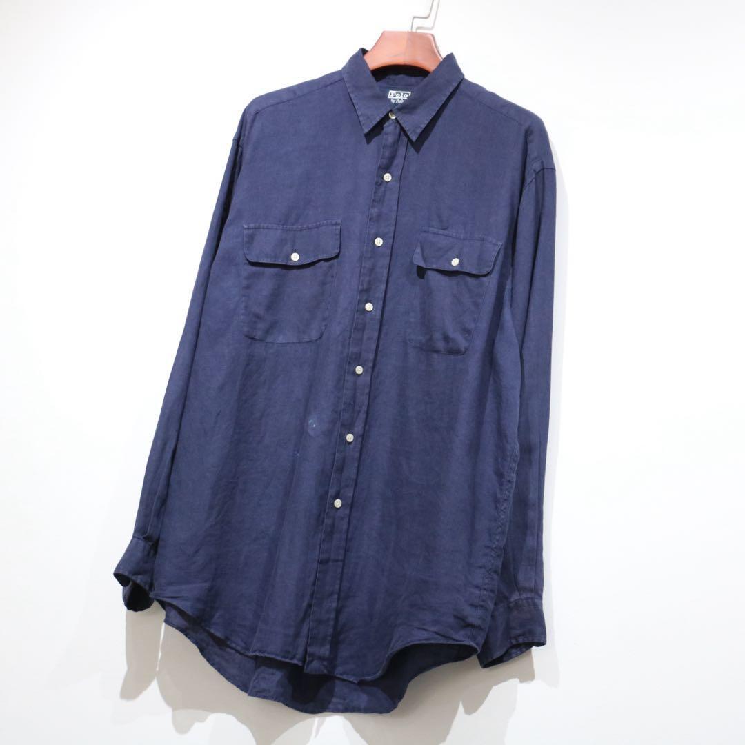 90s Ralph Lauren Linen Shirt WHITF FIELD