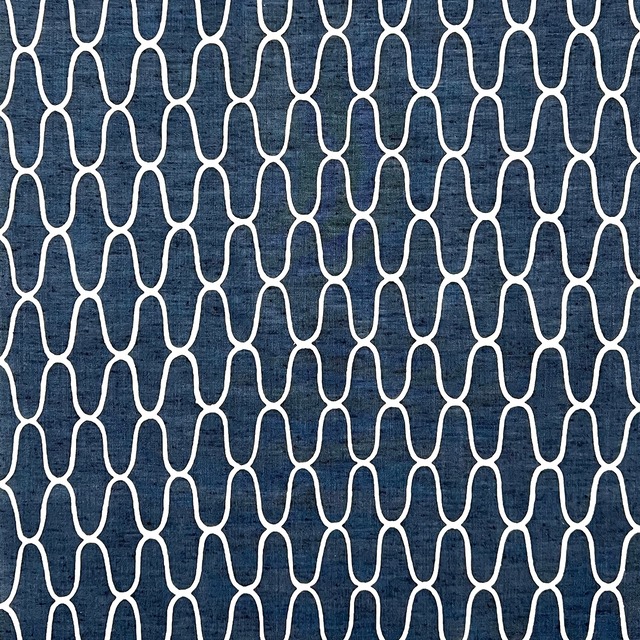 網目手拭い　紺×白