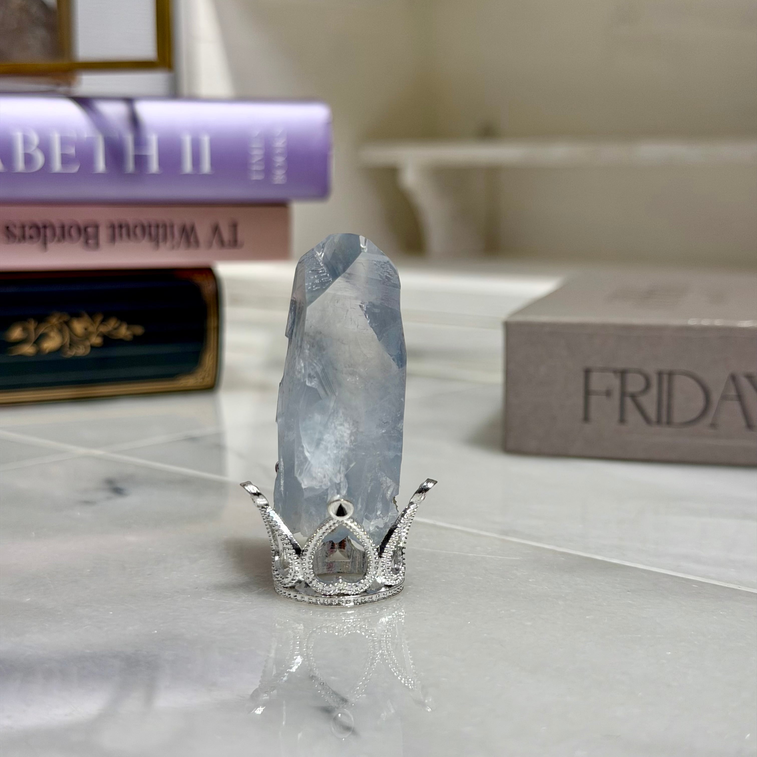 セレスタイト 原石 単結晶 251203 高透明度 ブルークリスタル 虹入り