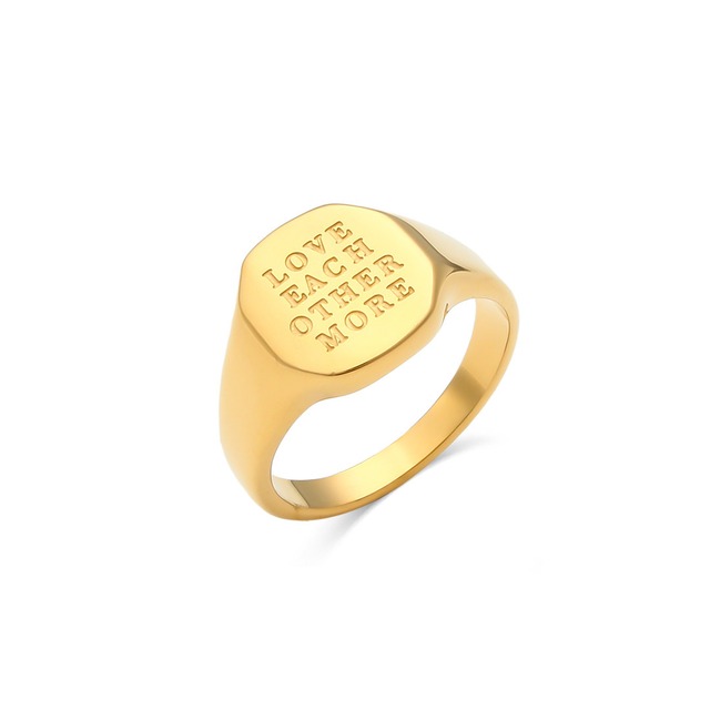 316L Square Ring~LOVE EACH OTHER~