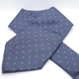 PRADA Whole Pattern Silk Necktie Navy