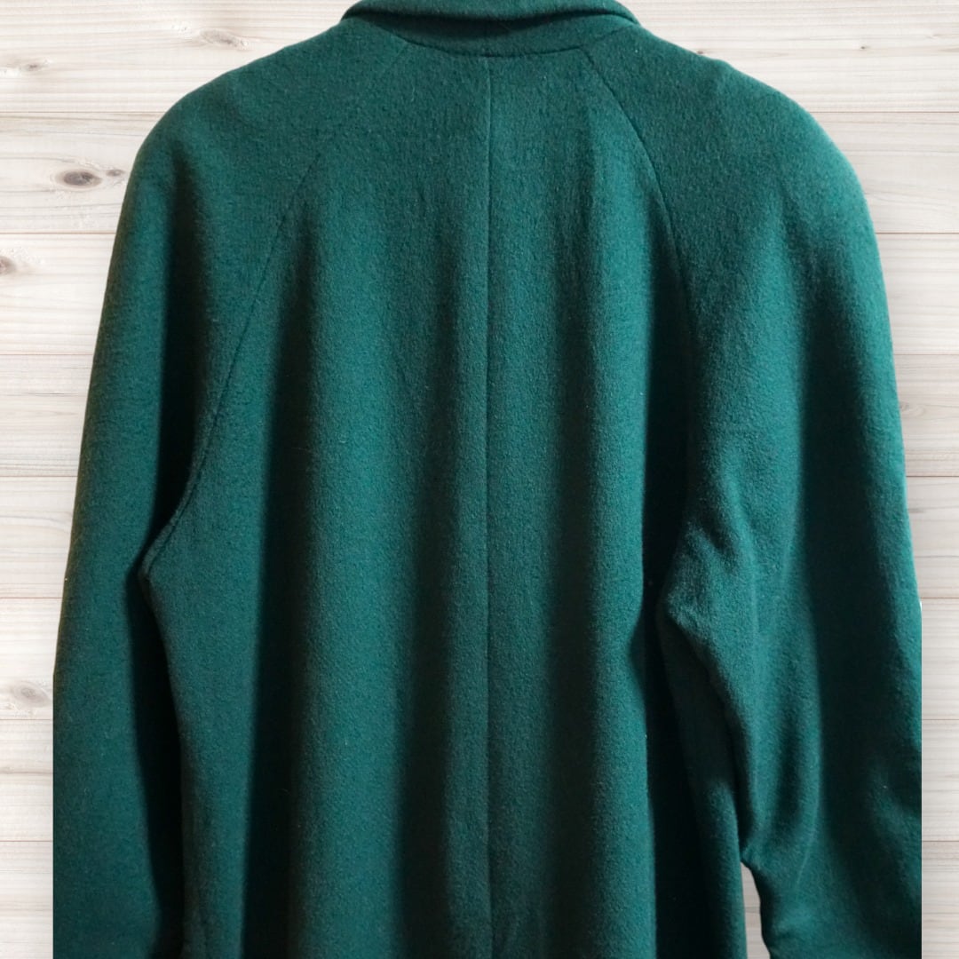 深緑色のロングコート Miss Bbbie ウール Made in USA 深緑色のロングコート Miss Bbbie ウール Made in USA