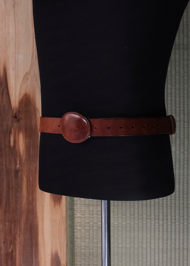 Martin Margiela circle buckle leather belt
