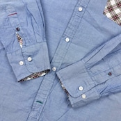 TOMMY HILFIGER トミーヒルフィガー NEW YORK FIT エルボーパッチ BD ボタンダウン オックスフォード 長袖シャツ XL/ブルー メンズ
