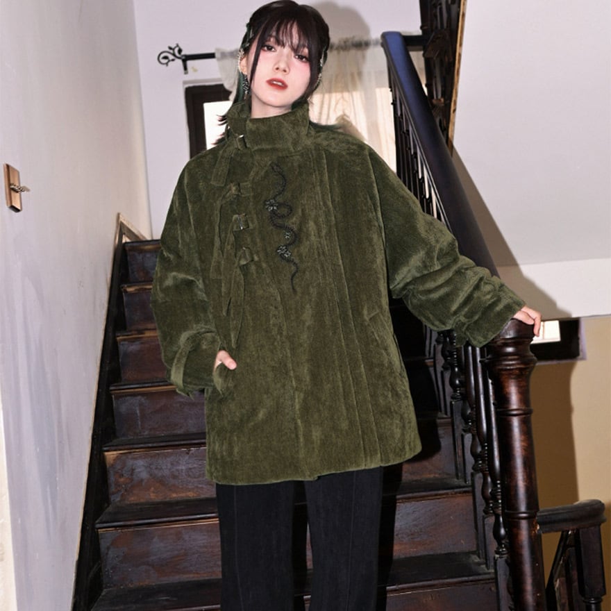 中華ゴシック 刺繍 ウエストベルト ジャケット 古怪舎