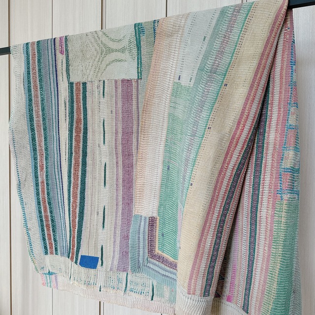 インド ヴィンテージカンタキルト VK007 | 137cm × 187cm