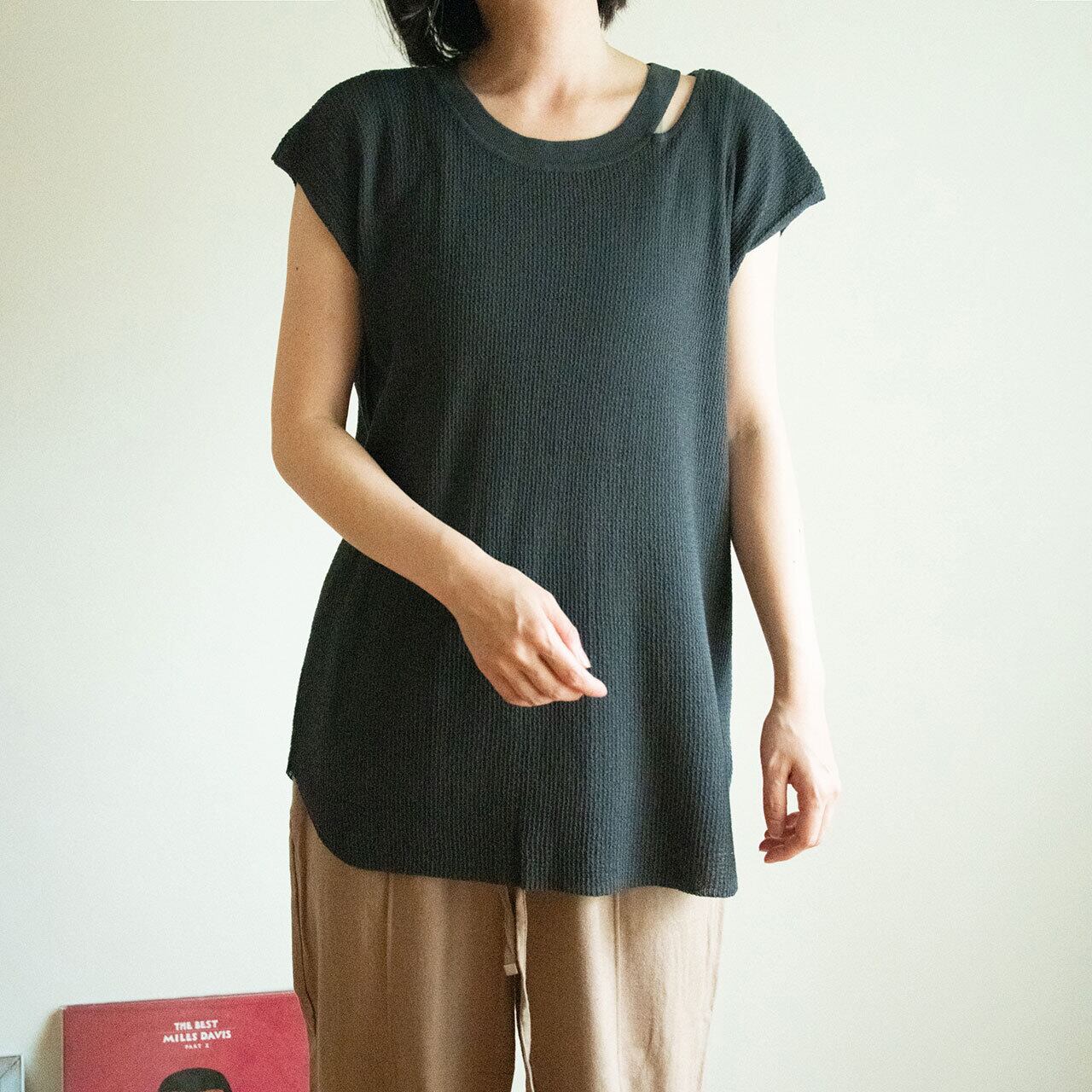 クロシェットオープンネックチュニック_CGY