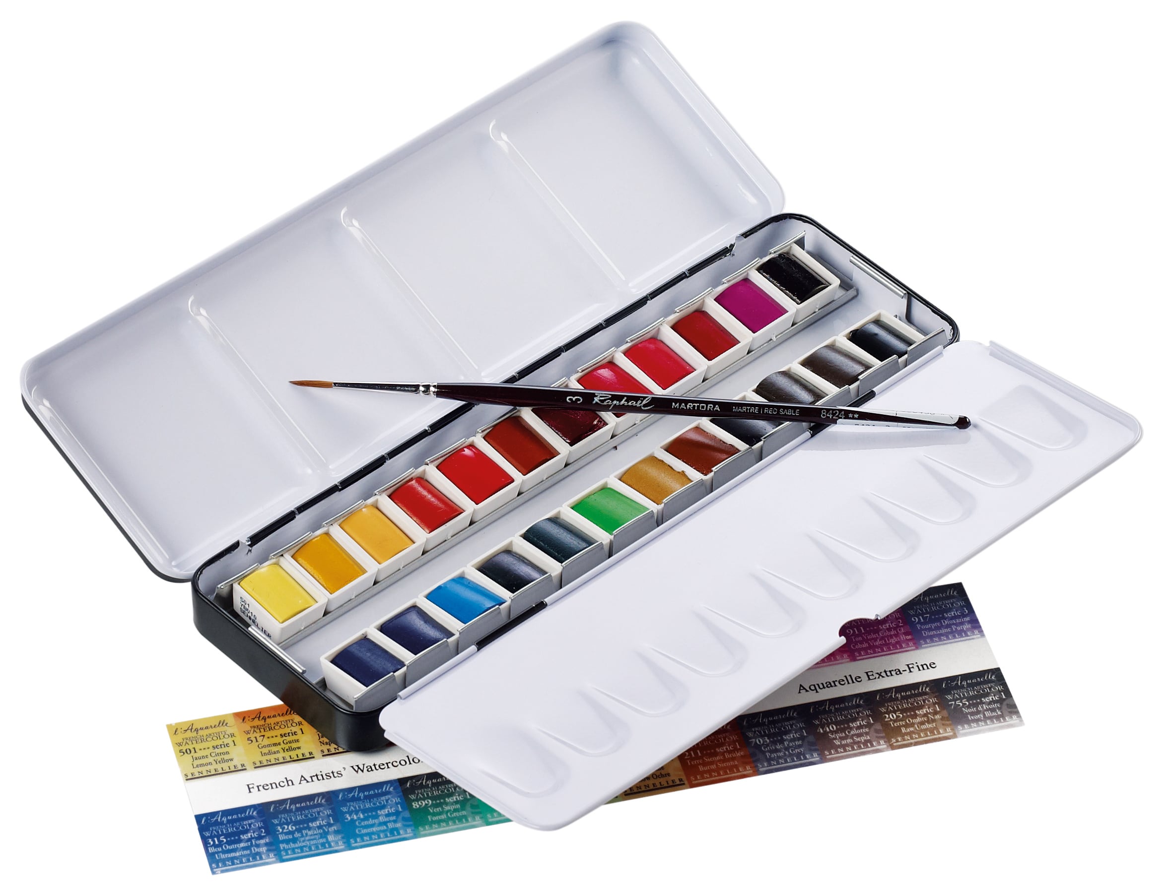 セヌリエ 透明水彩絵具 l'Aquarelle ハーフパン 8色セット rdzdsi3