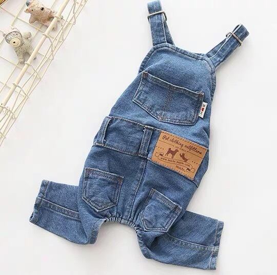 Km002sフレンチブルドック サロペット 犬服 ドックウェア ジーンズ風 フレブル服犬ペット用 Dearkm フレンチブルドック孔明