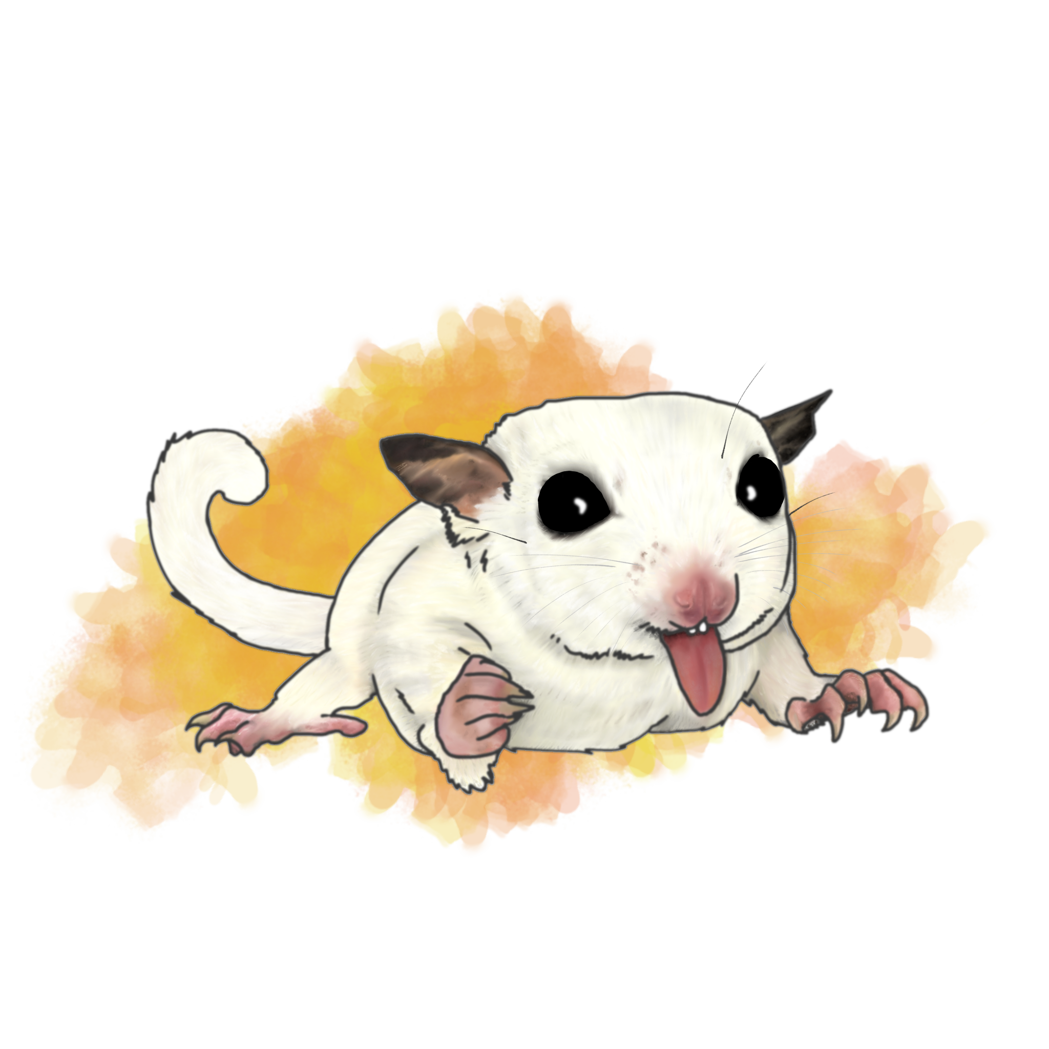 ジップパーカー フクロモモンガの豆大福ちゃ 送料無料 受注生産品 33cha オンラインストア ハーブティーとフクロモモンガグッズのお店 みみちゃ