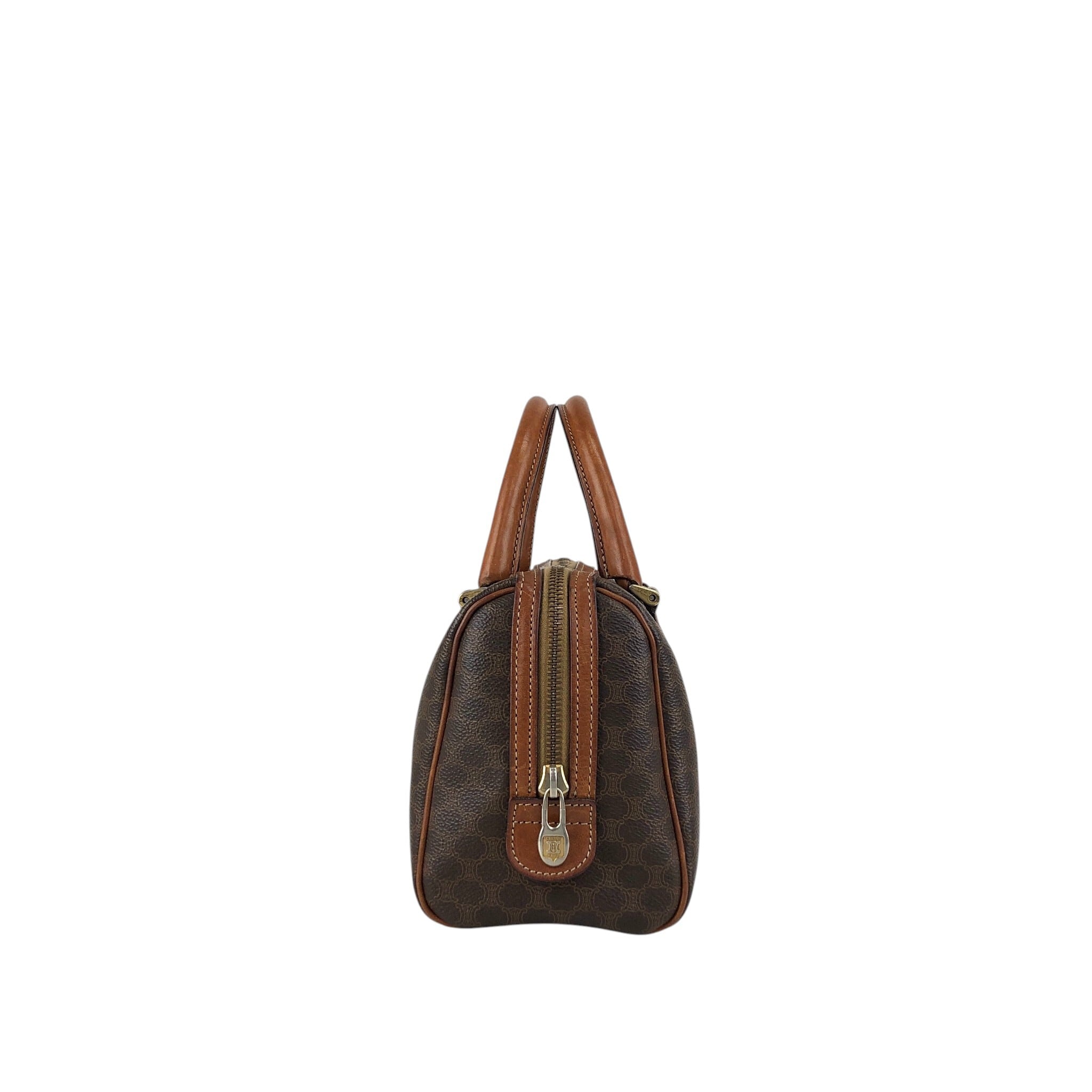 CELINE セリーヌ ハンドバッグ ブラック ロゴ レザー 2way vintage