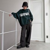 [GRWM]ボリュームワイドknit/グリーン