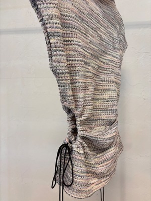 Side Hole Mix Yarn Knit Top  / PINK