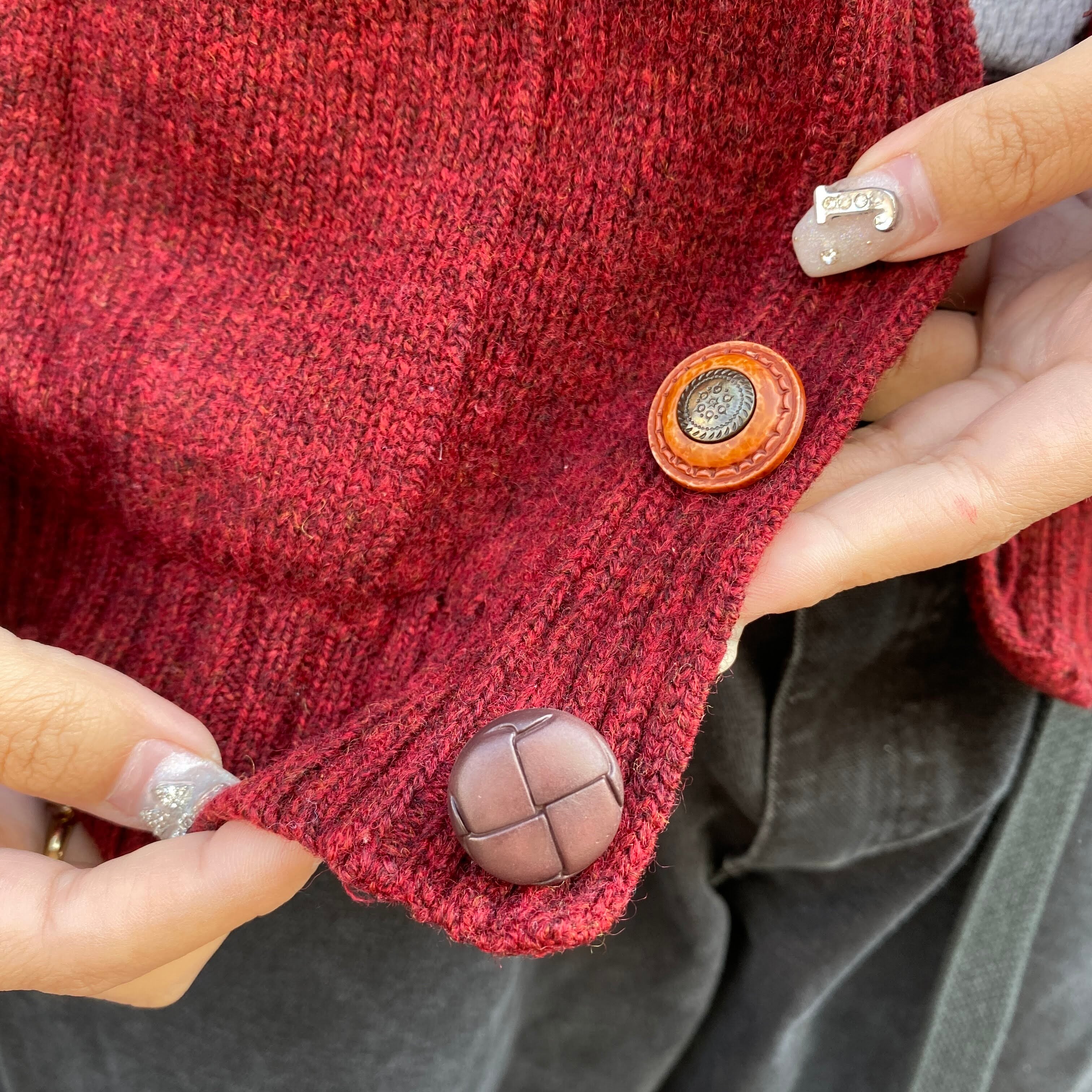 BURBERRY バーバリー ウール ニットカーディガン メンズL相当 古着  