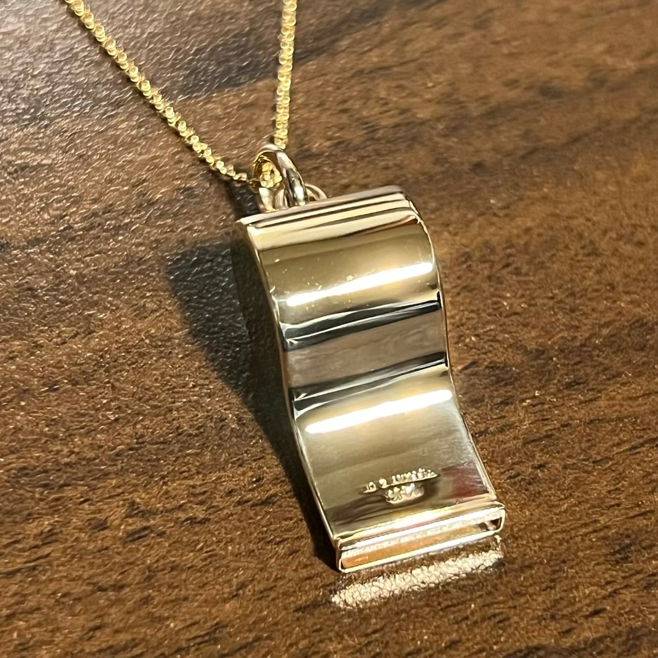 VINTAGE TIFFANY & CO. 14K Gold Whistle Charm Necklace VINTAGE TIFFANY & CO. 14K Gold Whistle Charm Necklace