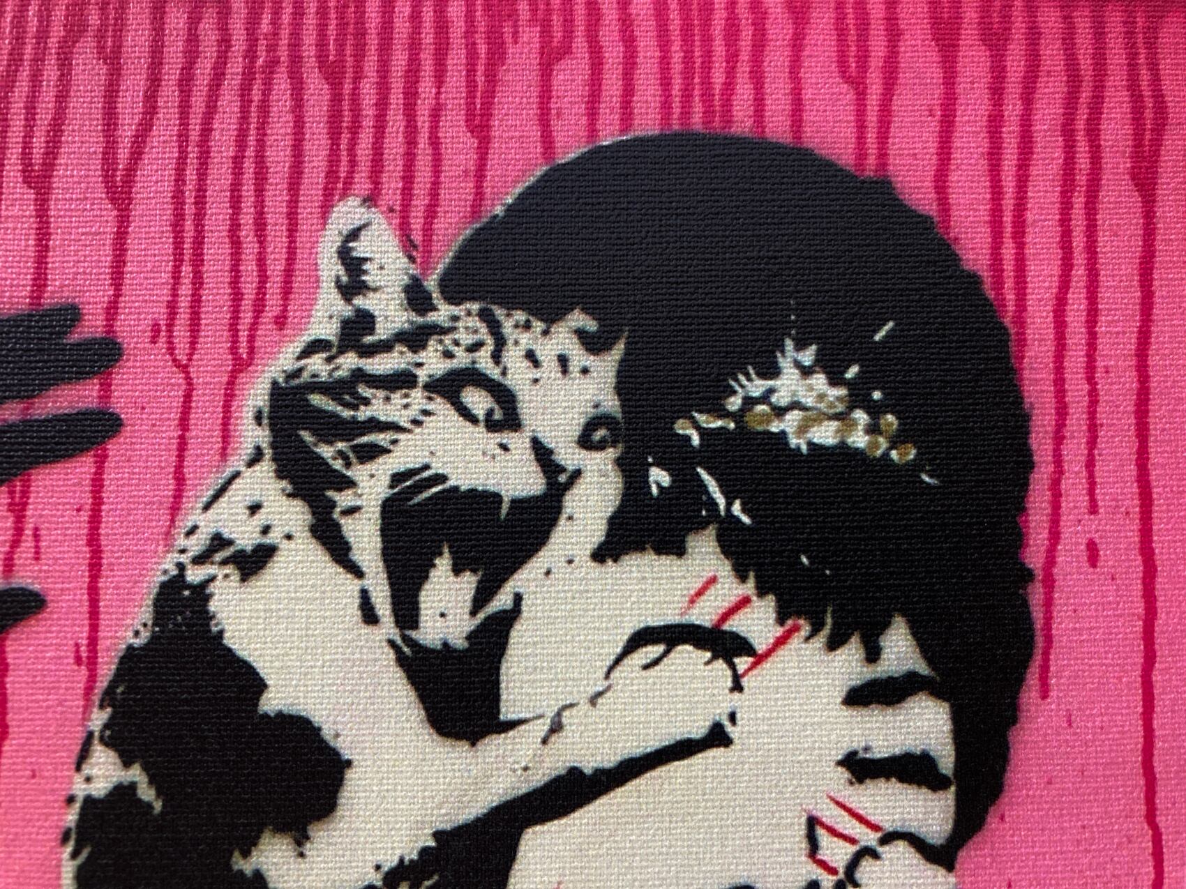 バンクシー「オードリー ヘプバーン/Audrey Hepburn」展示用フック付きキャンバスジークレ