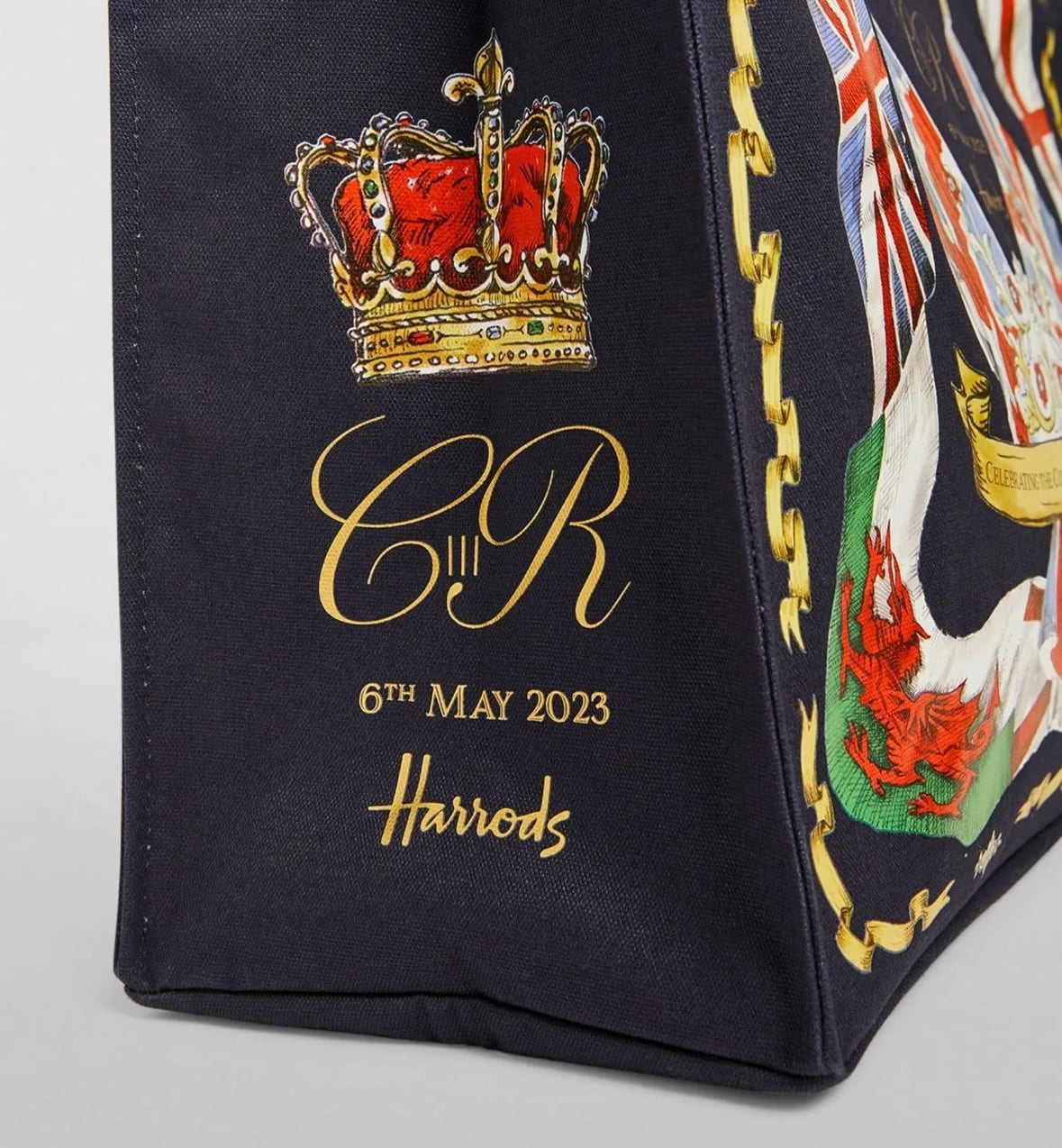 Harrods ハロッズ 英国チャールズ国王 戴冠式記念限定トートバッグ 