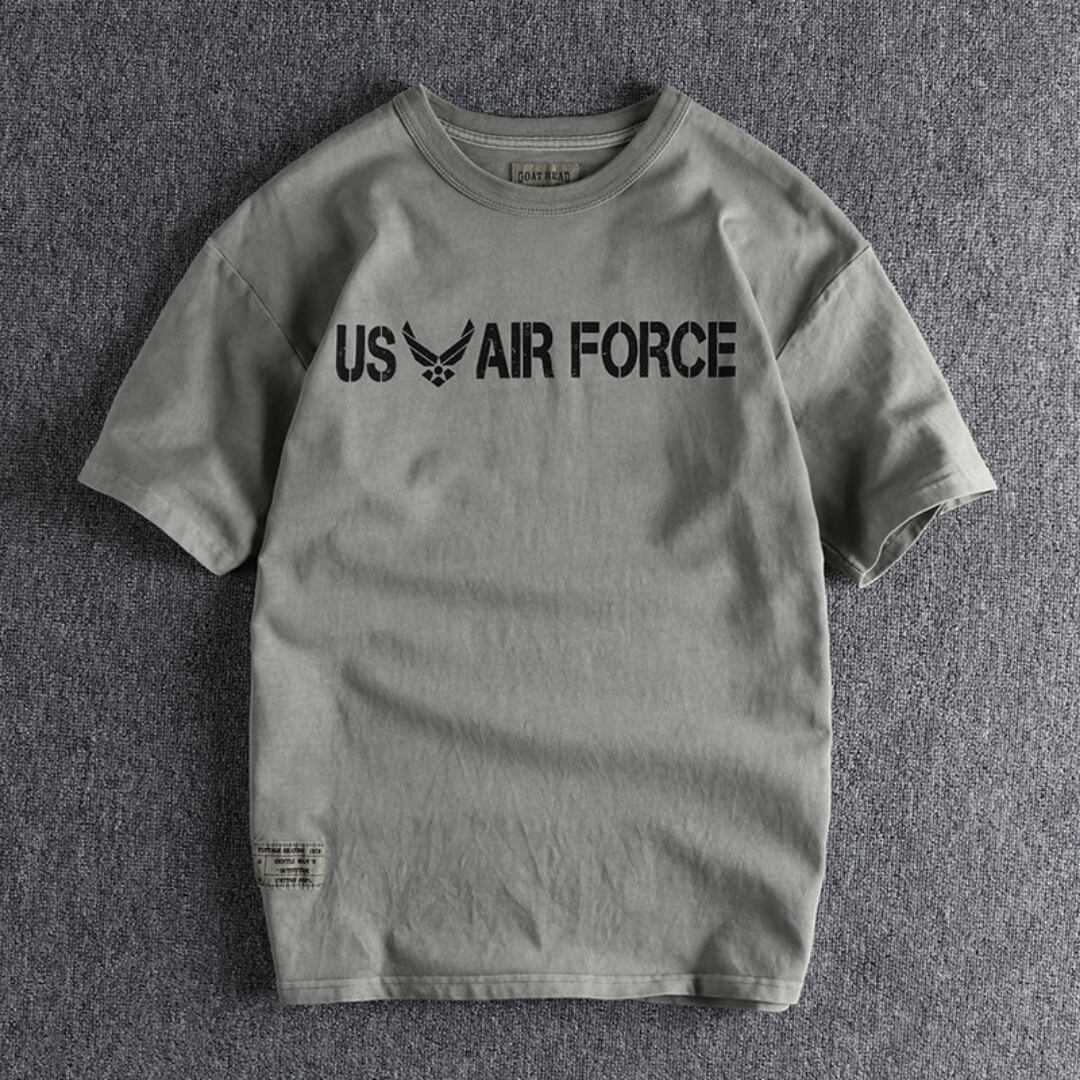 Military-Style Letter Print Short-Sleeve T-Shirt(GV506)