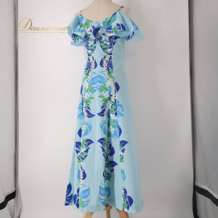 【日本製 フラダンス衣装】ブルー MermaidLine MMJ ワンピース フラダンス 衣装 ワンピース ドレス ブルー系 マーメイドライン