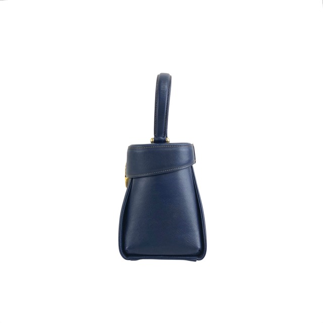 VALENTINO GARAVANI ヴァレンティノガラヴァーニ ハンドバッグ ブルー メダル レザ トップハンドル vintage ヴィンテージ オールド d5kjkj