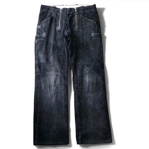 Vintage German work faded corduroy rogger flare pants "made in Germany"