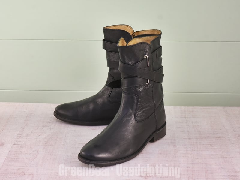 Vintage Ashen Flame Zip-up Heel Boot ブーツ | Pay ID