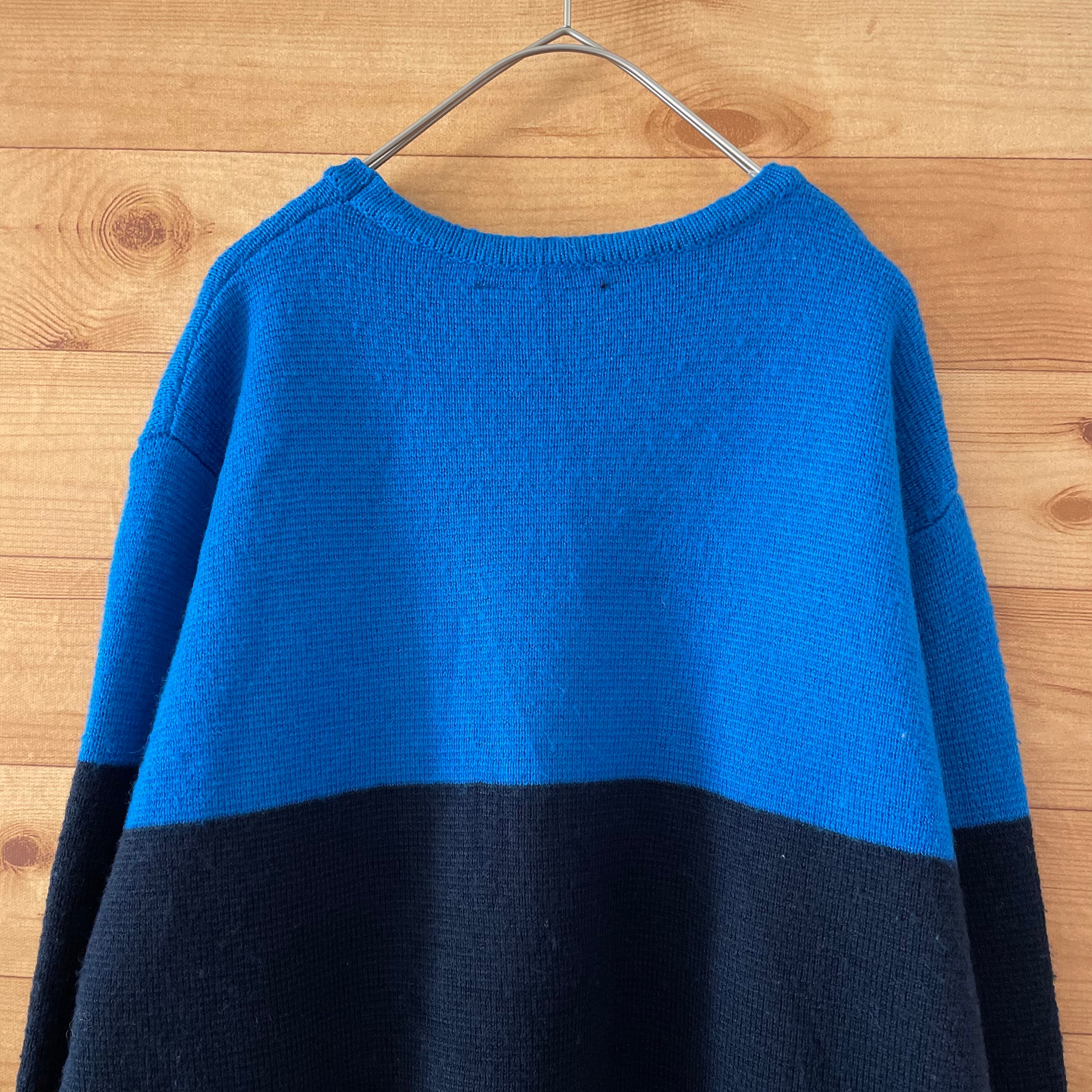 OAKLEY】イタリア製 ニット セーター 切替 刺繍ロゴ XXL オークリー EU