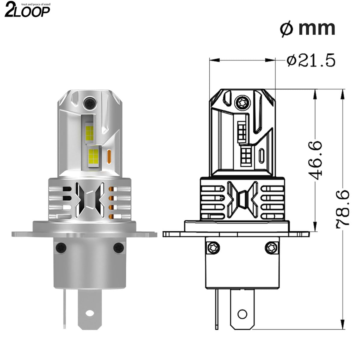 R2 アール2 RC1 RC2 H4 LED ヘッドライト 【LED、HID仕様車は不可