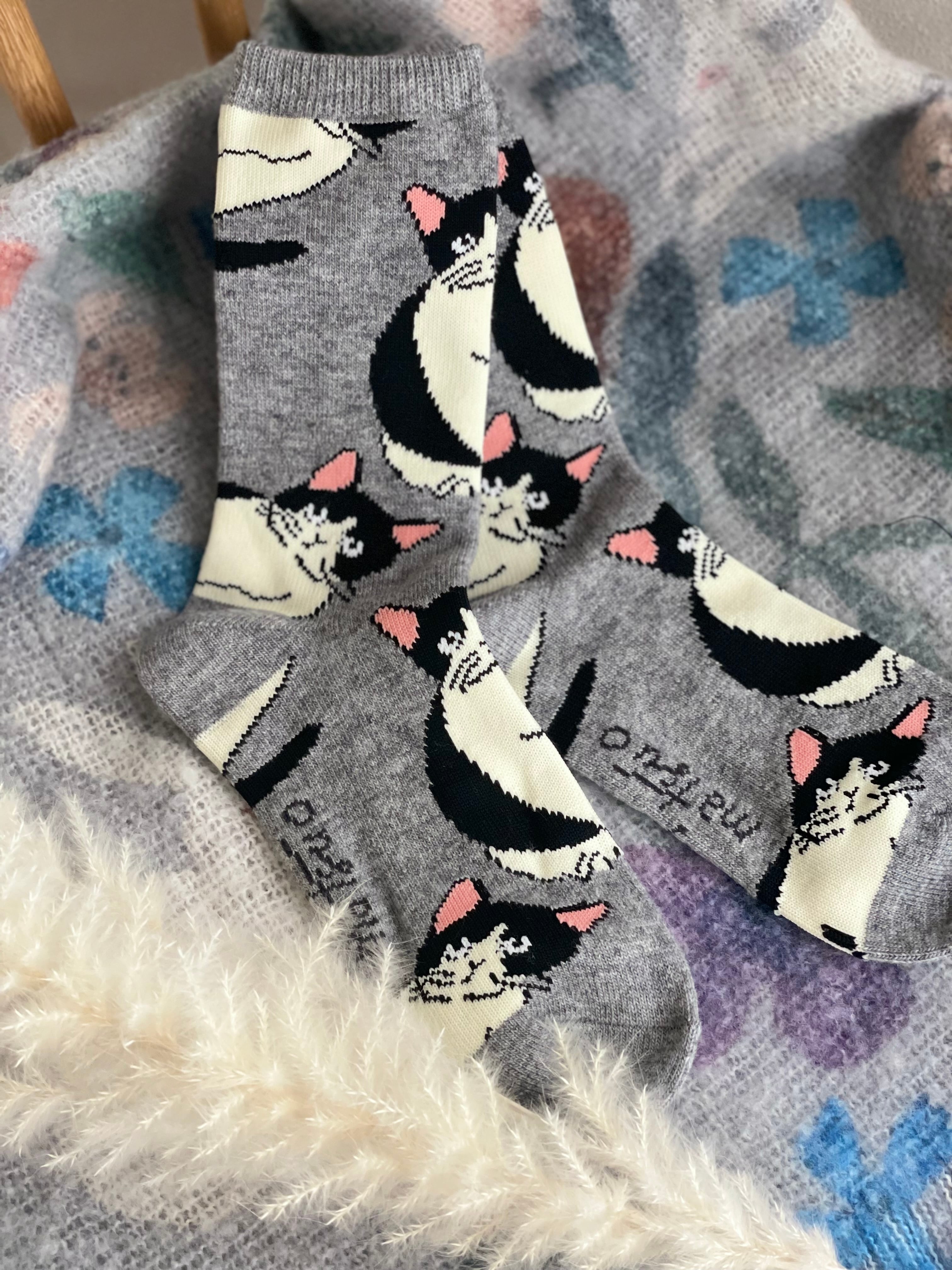 松尾ミユキ 靴下 レディースフリー ソックス 猫 ねこ Pepper | 京都の