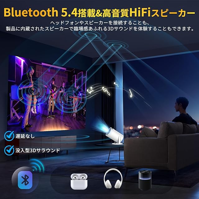 2025最新進化】 プロジェクター 家庭用 Android TV12.0 搭載 【4K対応