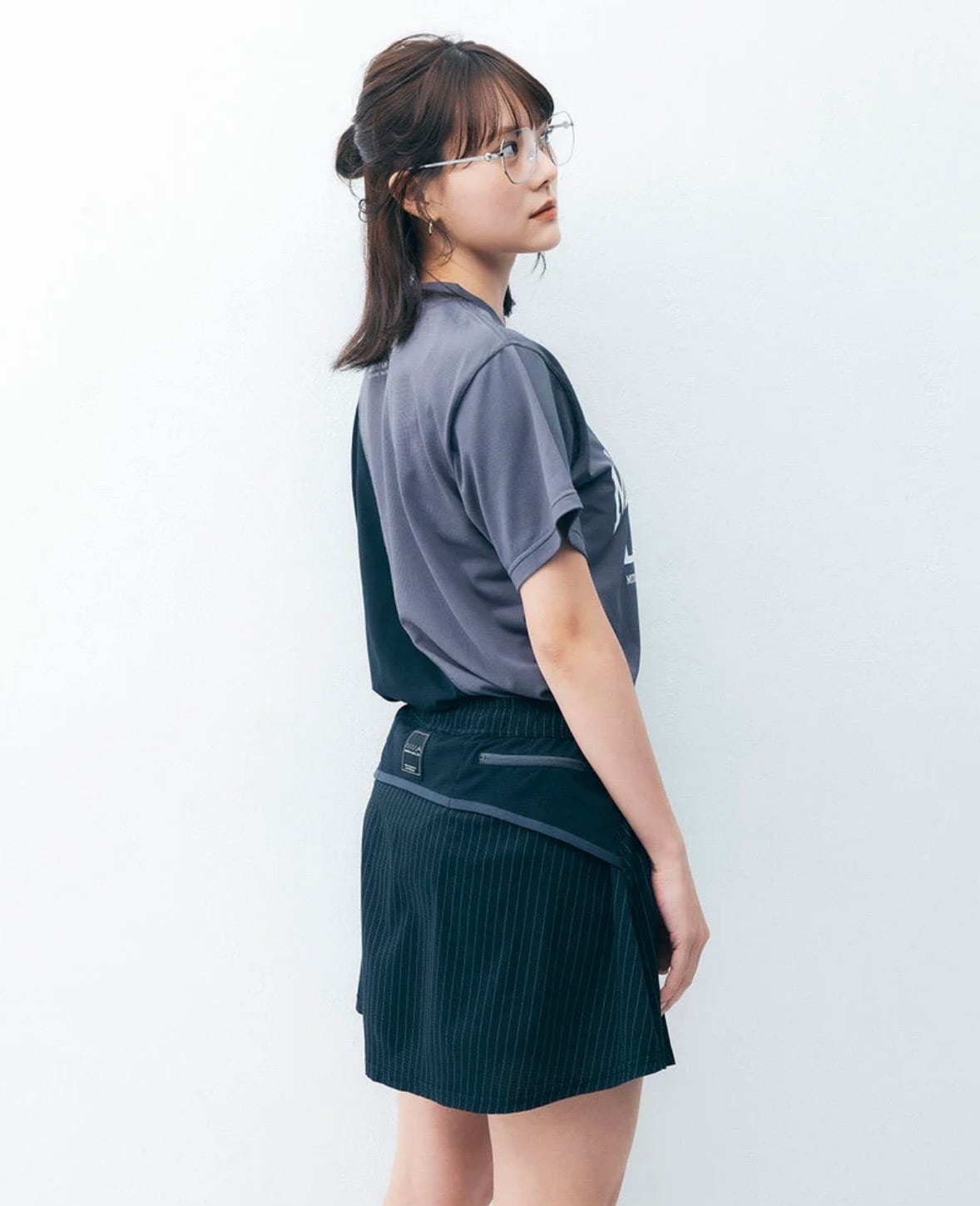 MMA(MOUNTAIN MARTIAL ATRTS) MMA Front Pleats Run Skirt (Black