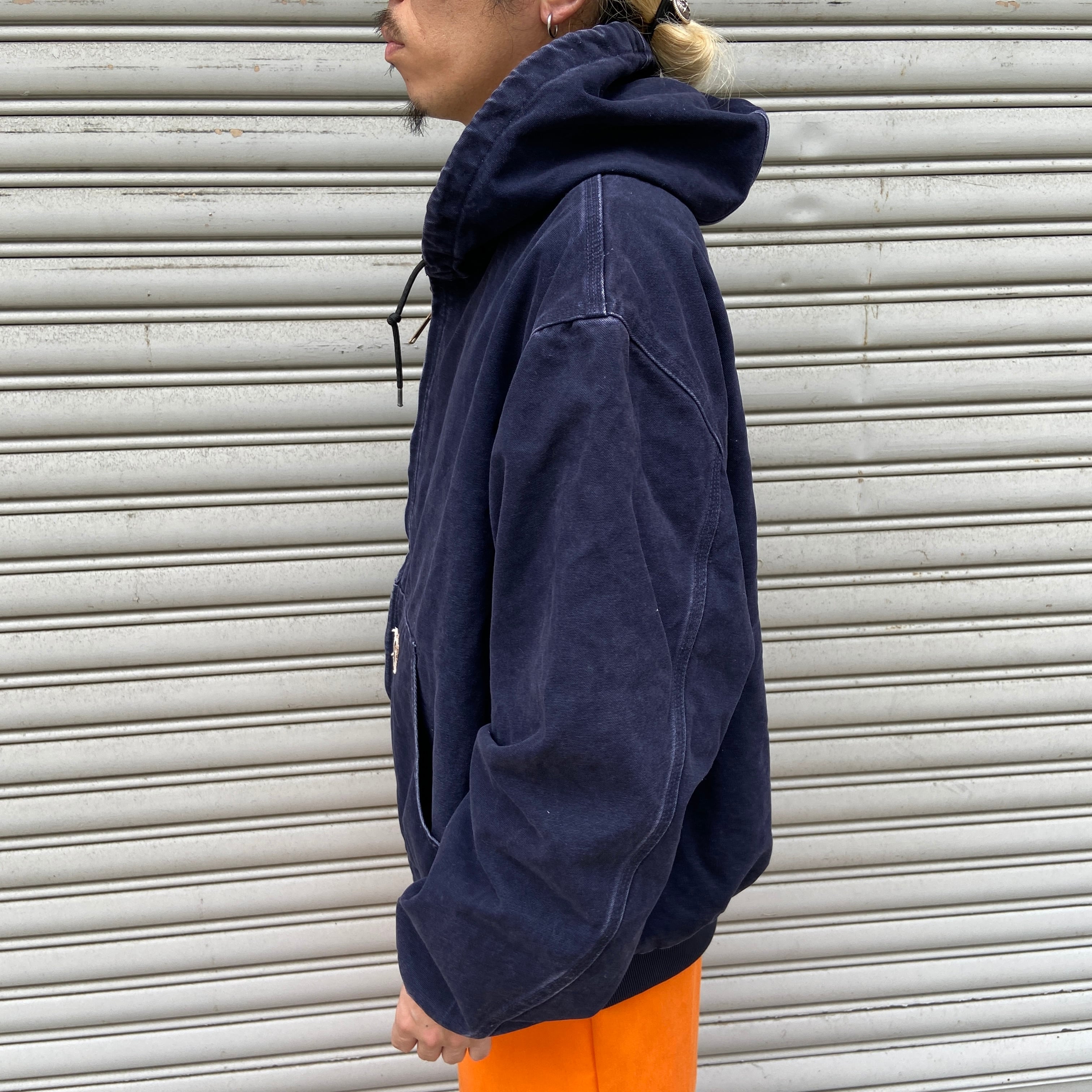 Carhartt 00s アクティブスウェットジャケット　フーディー 紺 L. 00s carhartt アクティブジャケット パーカー紺 XL フェード | 古着屋 Uan