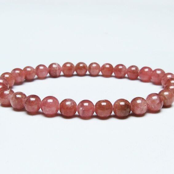 インカローズ ブレスレット 6mm ロードクロサイト ブレス 一点物 メール便可 [M便 1/10] 111-46660