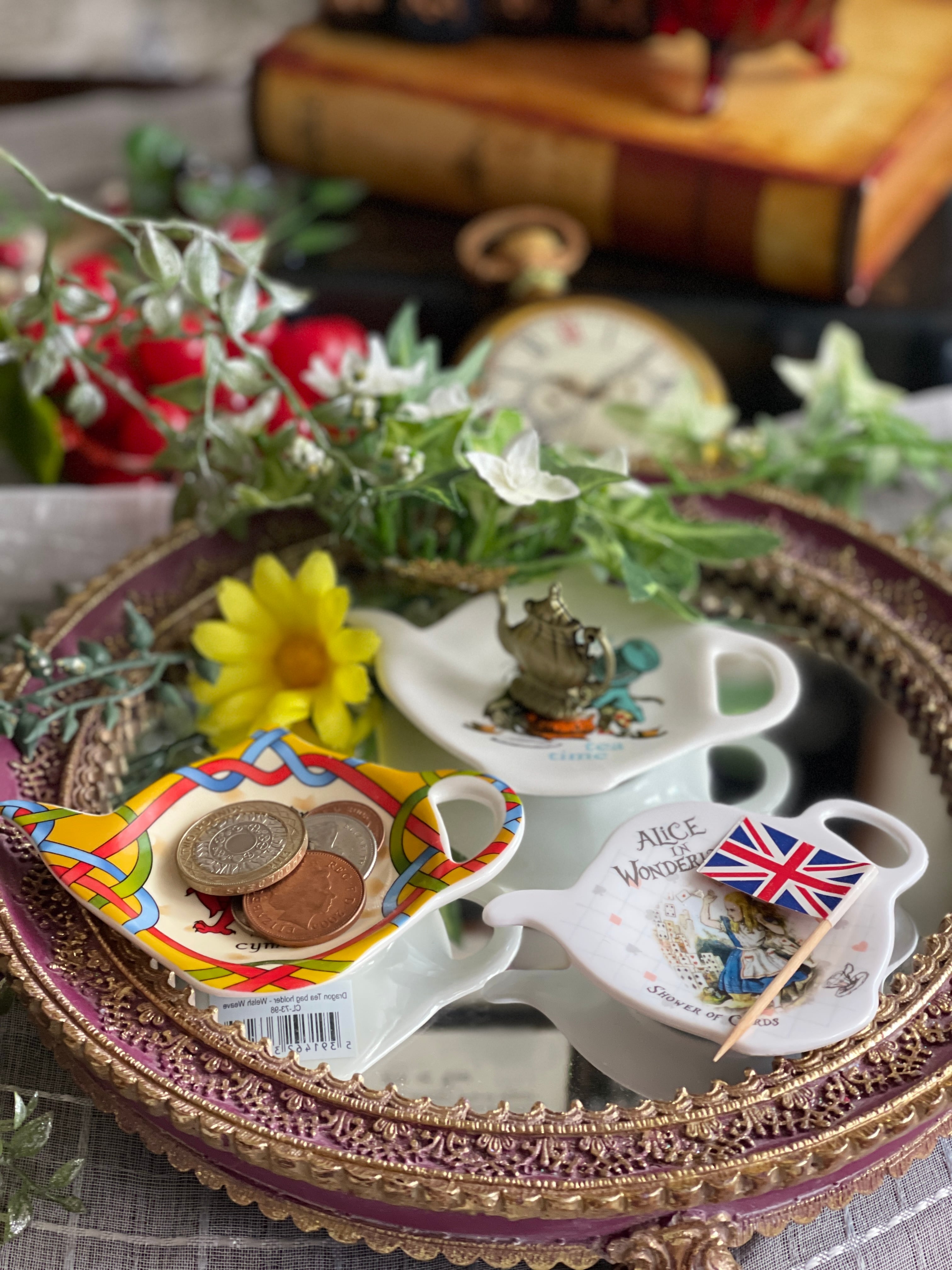 ◇ティーバッグトレイ◇お茶会◇アリス◇陶器◇◇英国◇◇◇ | Merry