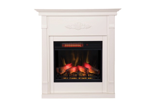 23インチ 遠赤外線３D電気暖炉 テニソン アイボリー (ブックケースなし) / ロイドグランデ / 送料、開梱・組立・設置無料 / LLOYD GRANDE / ハイグレード電気暖炉シリーズ