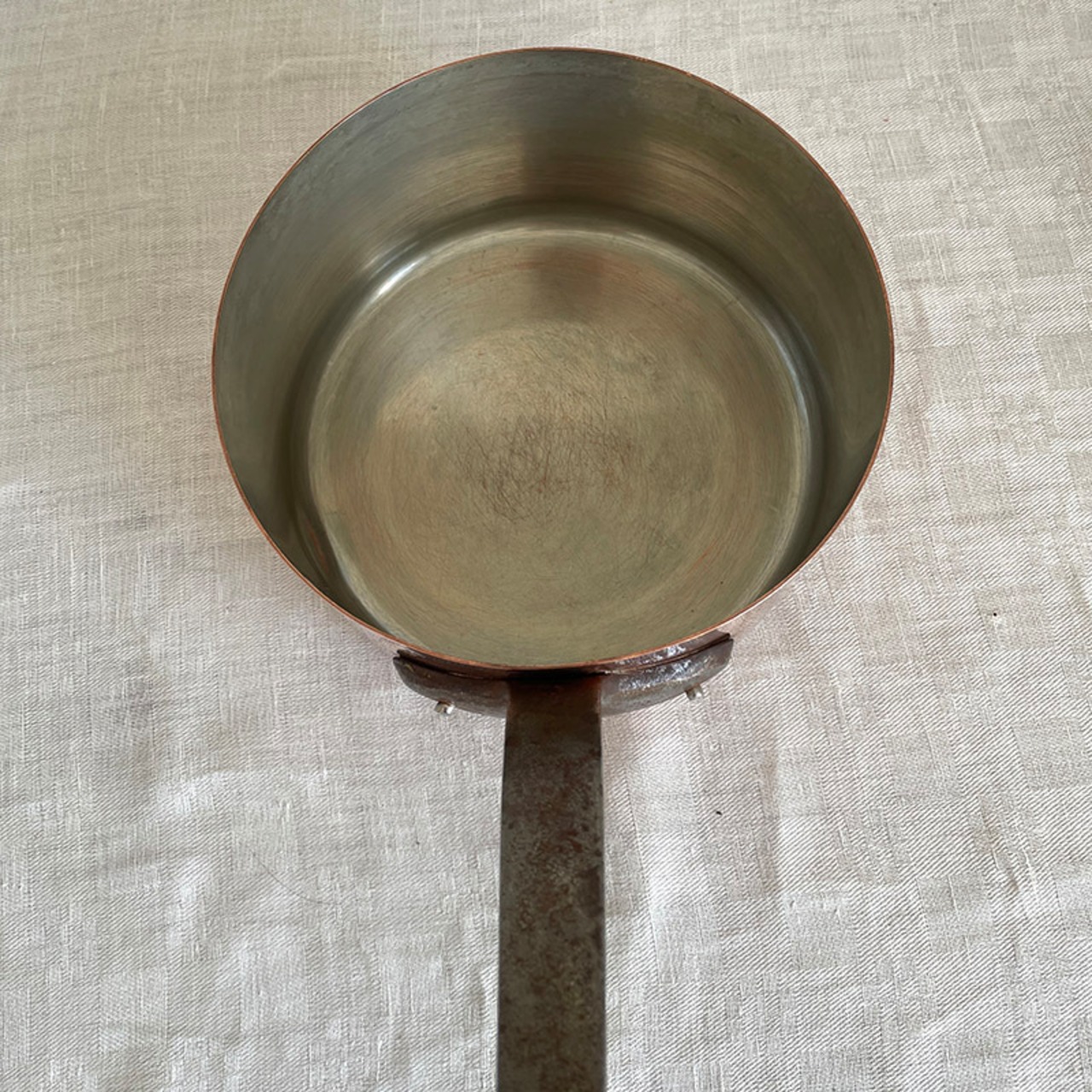 銅鍋　銅片手鍋　直径18cm 厚さ1mm フランス製 12KWdr1