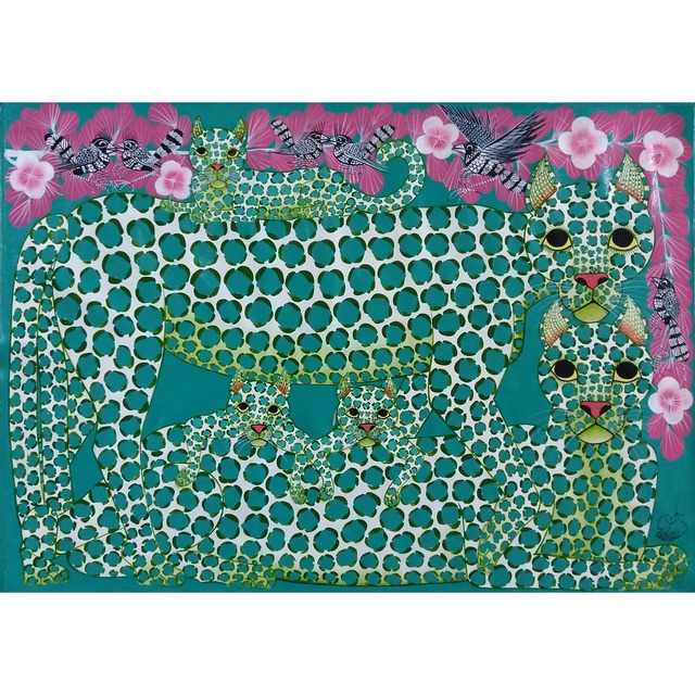 Leopard faces B/Y 』Big-Tingatinga by Gayo 54*70cm | Duka La 