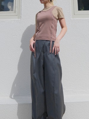 2piece Layered Tank Tee  / BEIGE