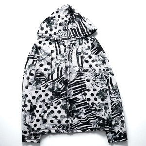 Vintage rhinestone design dot zip up hoodie